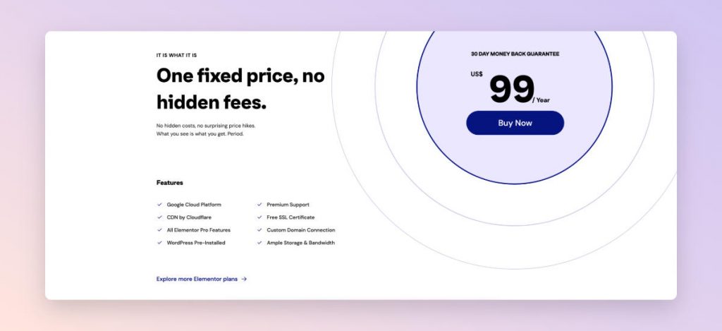 Elementor Cloud pricing