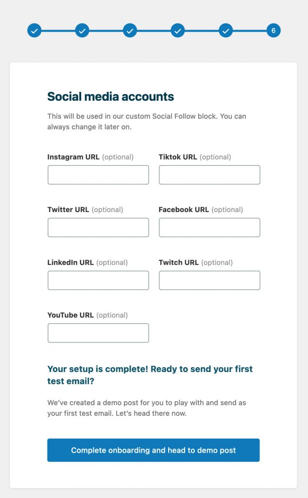 Add social media accounts