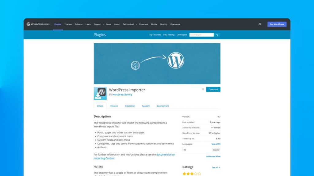 WordPress Importer cover