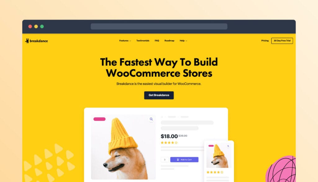Breakdance Builder's WooCommerce page