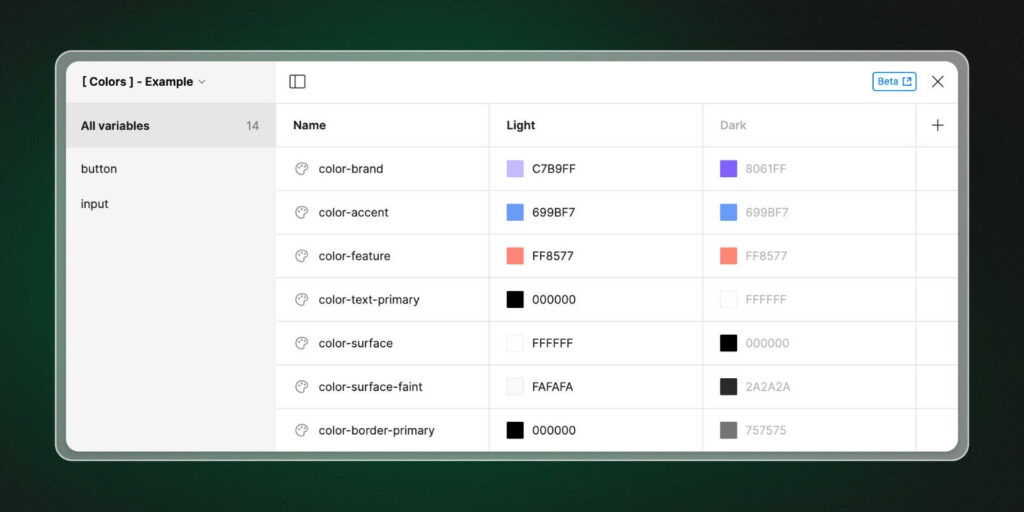 Color variables in Figma