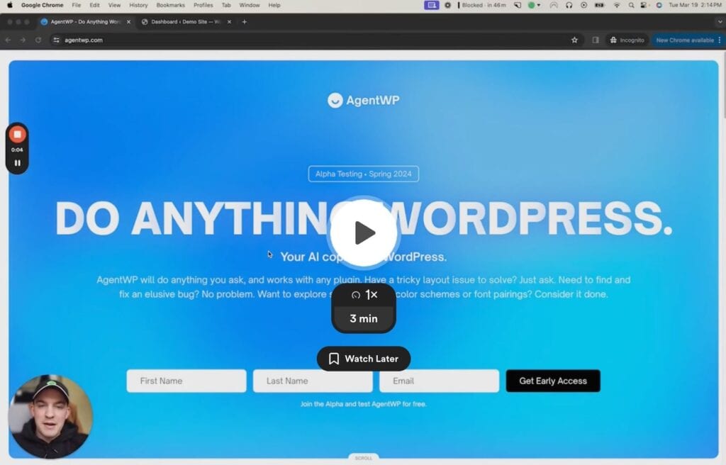 AgentWP: An AI Co-Pilot for WordPress - Watch Video